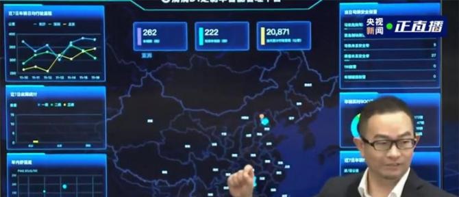 滴滴網約車監控平臺，平臺可以監控全國各地網約車