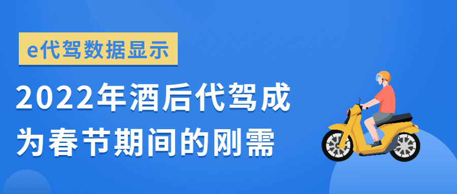 e代駕數據顯示，2022年酒后代駕成為春節期間的剛需